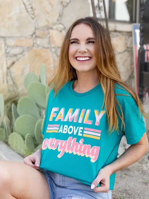 K&C - Family Above Everything (Jade) - Short Sleeve / Crew