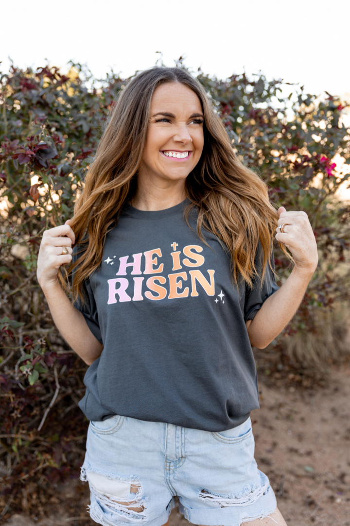 He Is Risen (Metal Heather) - Short Sleeve / Crew