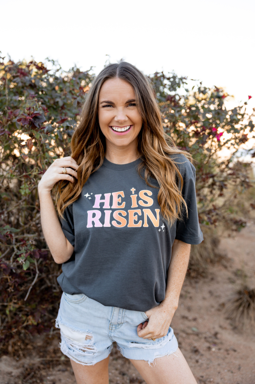 He Is Risen (Metal Heather) - Short Sleeve / Crew