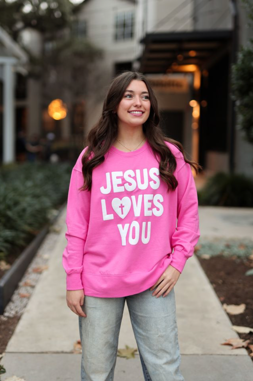 Jesus Loves You (Perfect Pink) - Sweatshirt