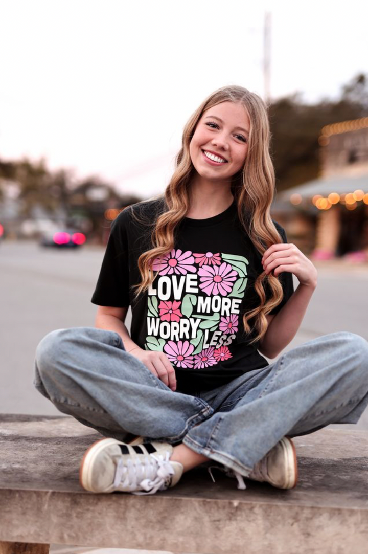 Love More Worry Less (Midnight) - Short Sleeve/Crew