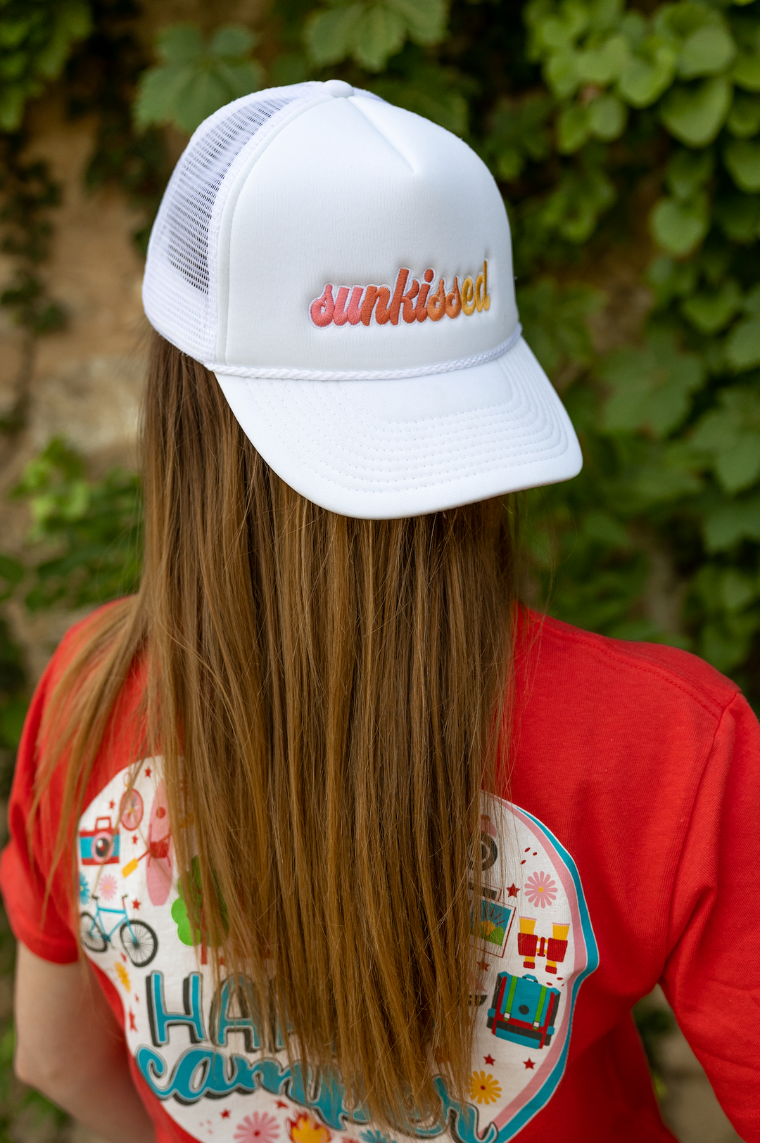 Trucker Hat - Sunkissed Embroidery (White)