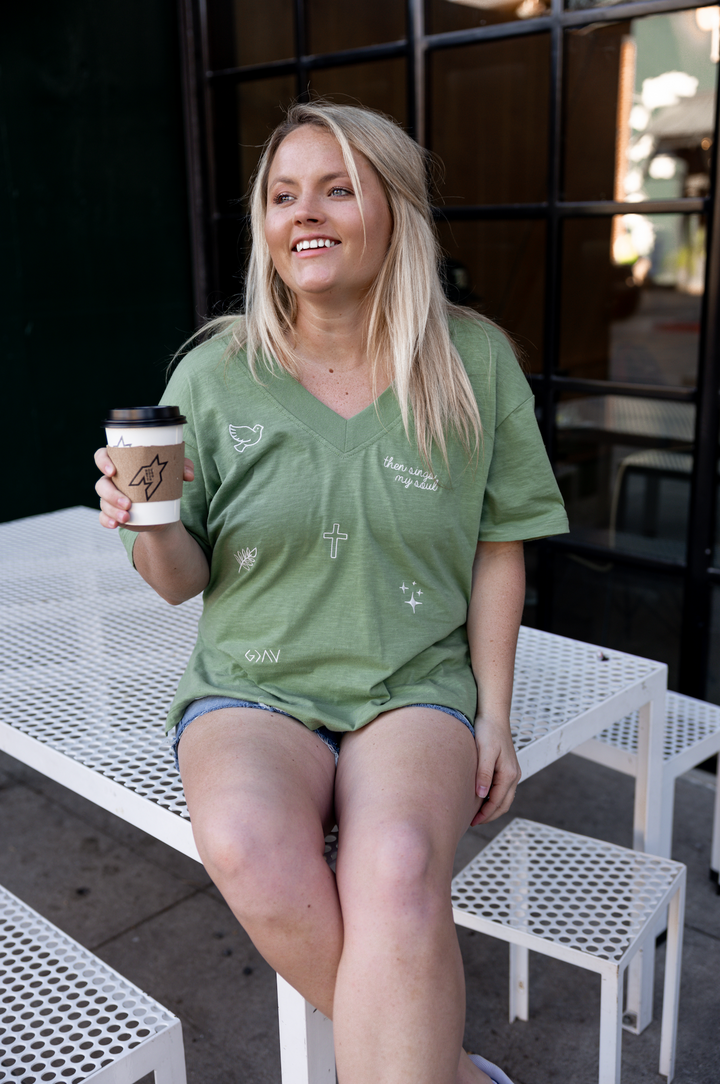 Boyfriend V-Neck - Faith Element - Short Sleeve (Matcha)