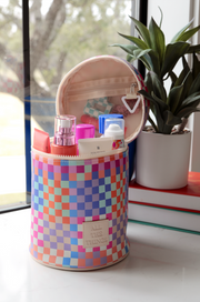 Barrel Toiletry Bag - All The Things (Multi Checkered)