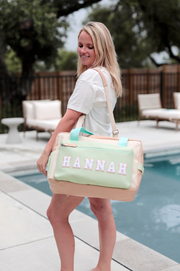 Custom Duffle Bag - DIXIE Color Block (Lime/Blue/Cream/Tan)