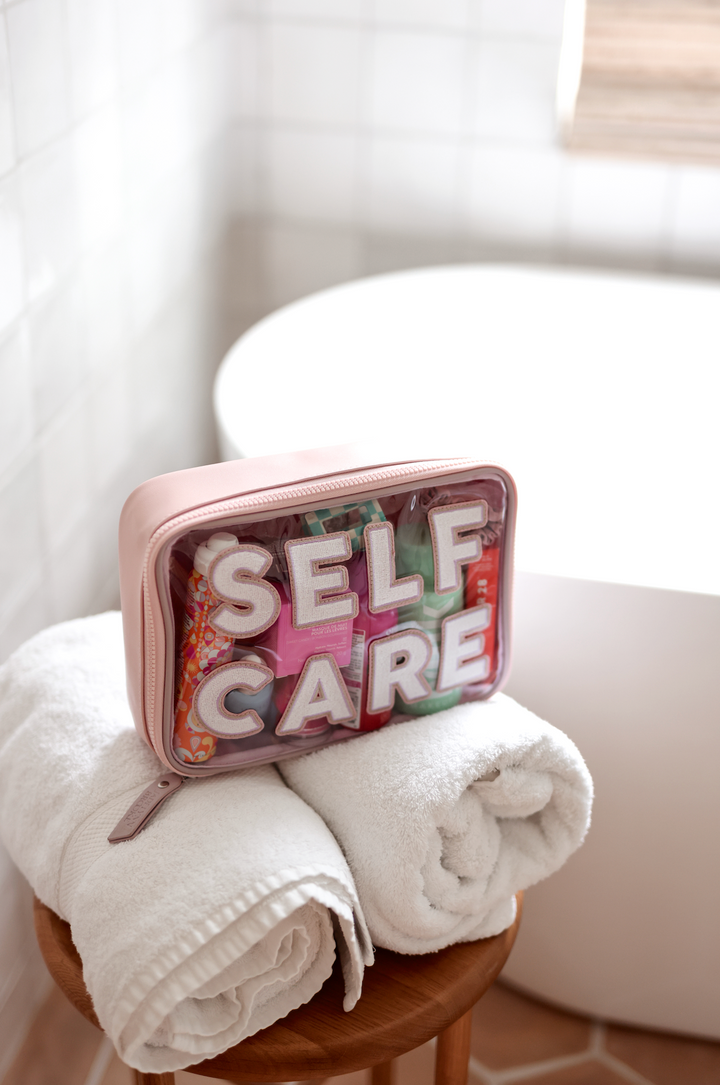 Self Care - Oversized Cosmetic Bag (Blush/Lavender)