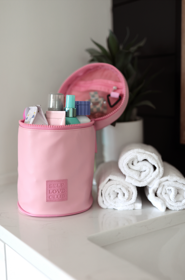 Barrel Toiletry Bag - Self Love Club (Pink)