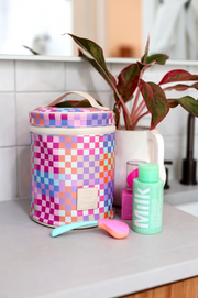 Barrel Toiletry Bag - All The Things (Multi Checkered)