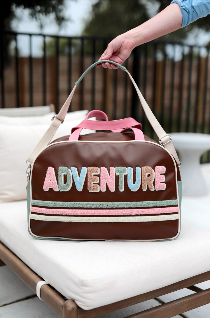 Duffle Bag - Adventure (Espresso/Cream/Sage/Pink)