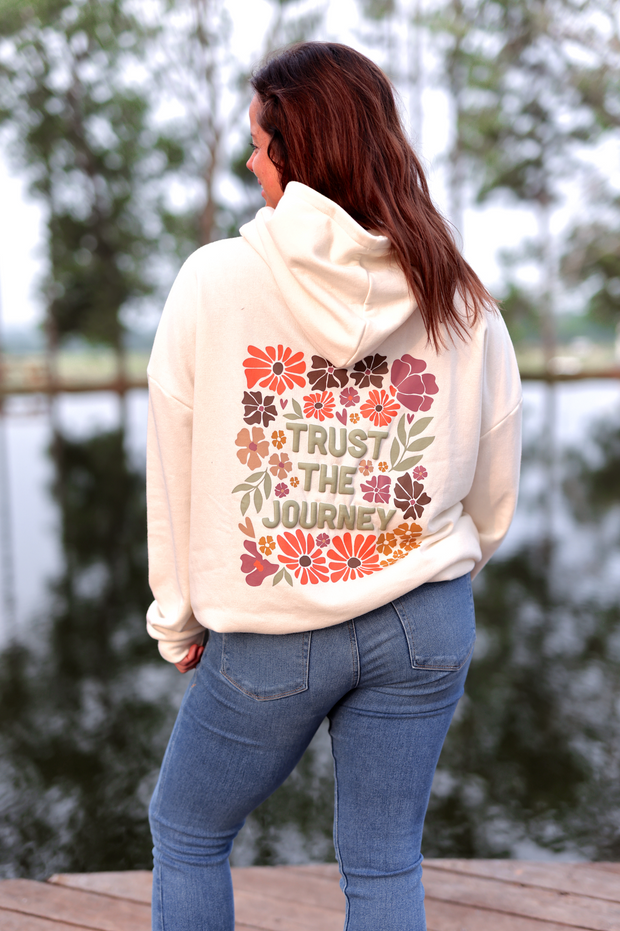 Trust The Journey (CREAM) - "My Go To" Oversized Acid Washed Hoodie