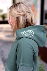 Perhaps This Is The Moment (Olive) - Hidden Message Oversized Waffle Hoodie