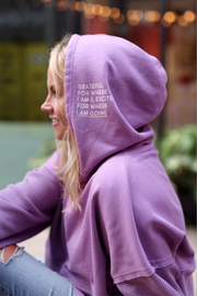 Grateful For Where I Am (Orchid) - Hidden Message Oversized Waffle Hoodie