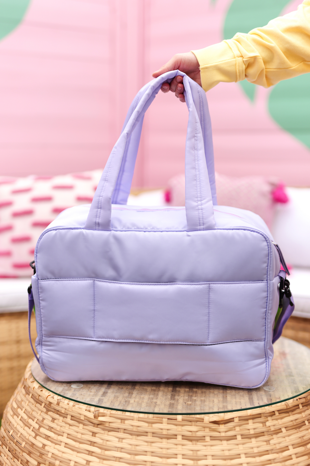 Modern Puffer Quilted Duffle - (Lilac)