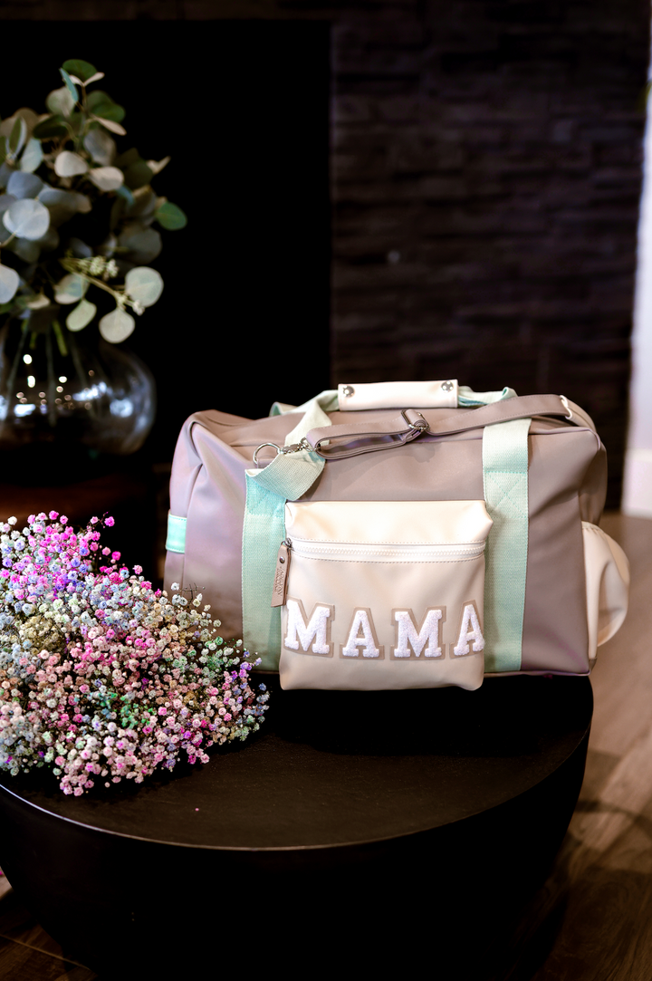 Duffle Bag MAMA - NALA Color Block (Grey/Pistachio/Cream)