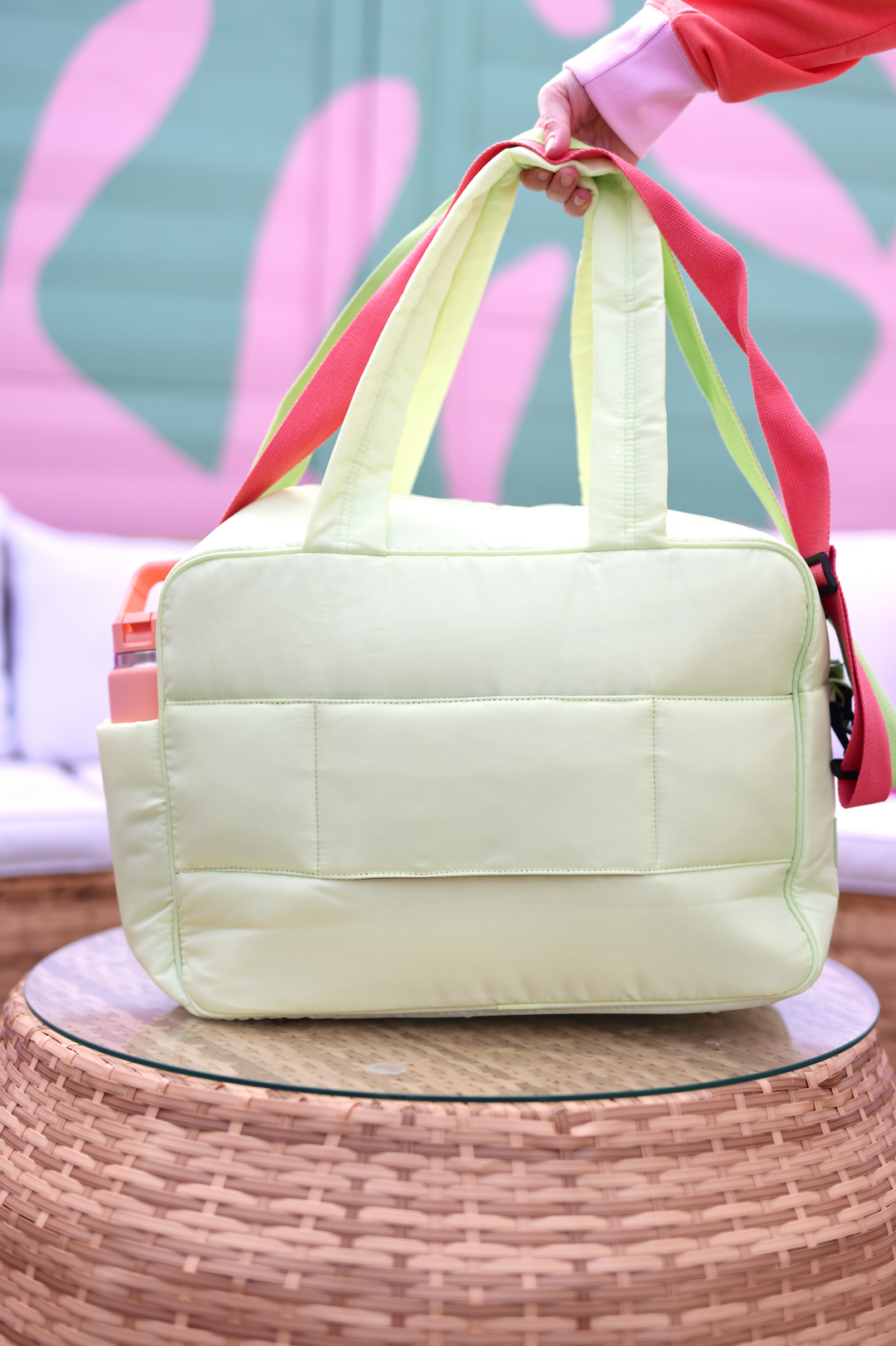 Modern Puffer Quilted Duffle -(Lime)