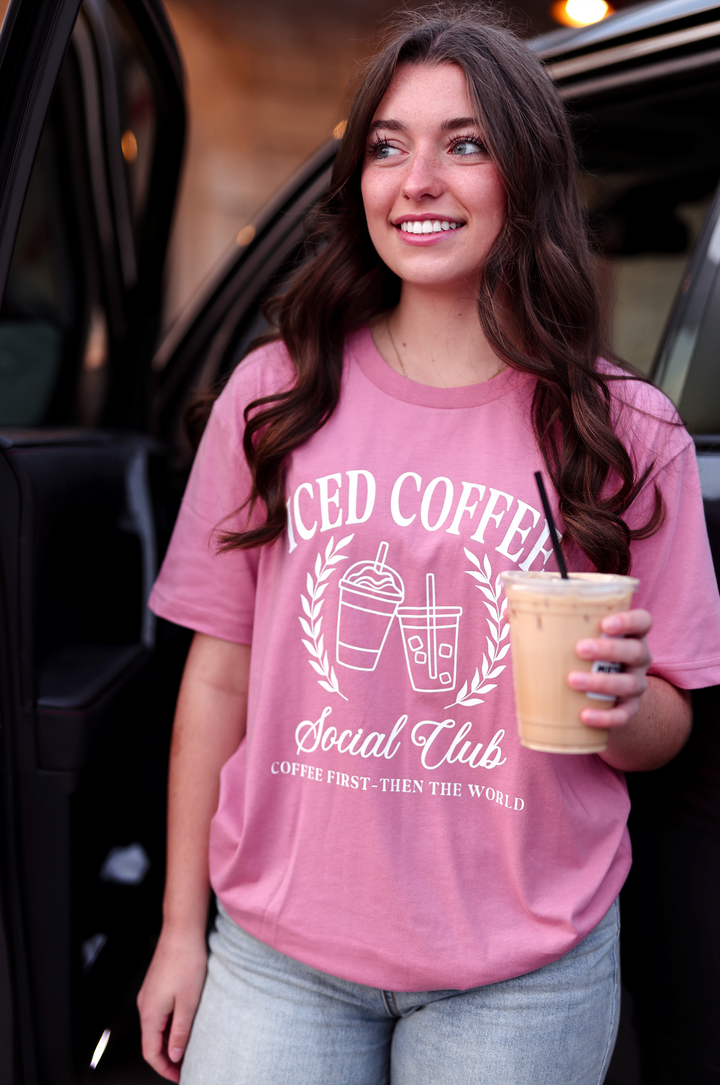 K&C - Iced Coffee Social Club (Petal) - Short Sleeve/Crew