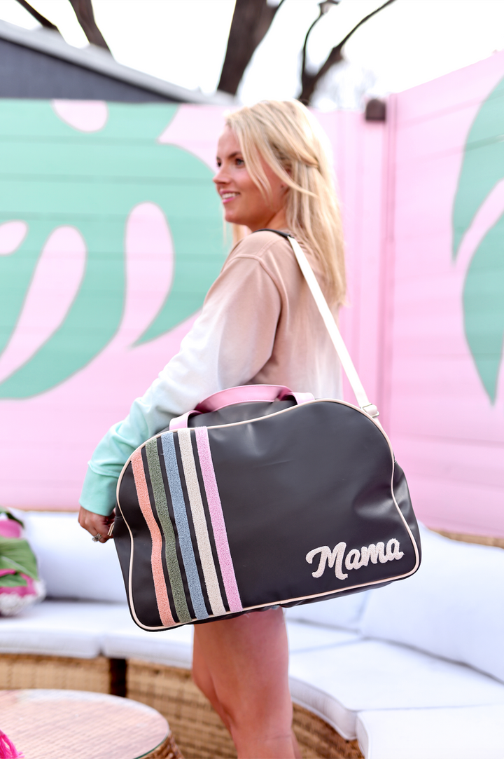 Duffle Bag - Trendy Mama (Charcoal/Cream/Pink)