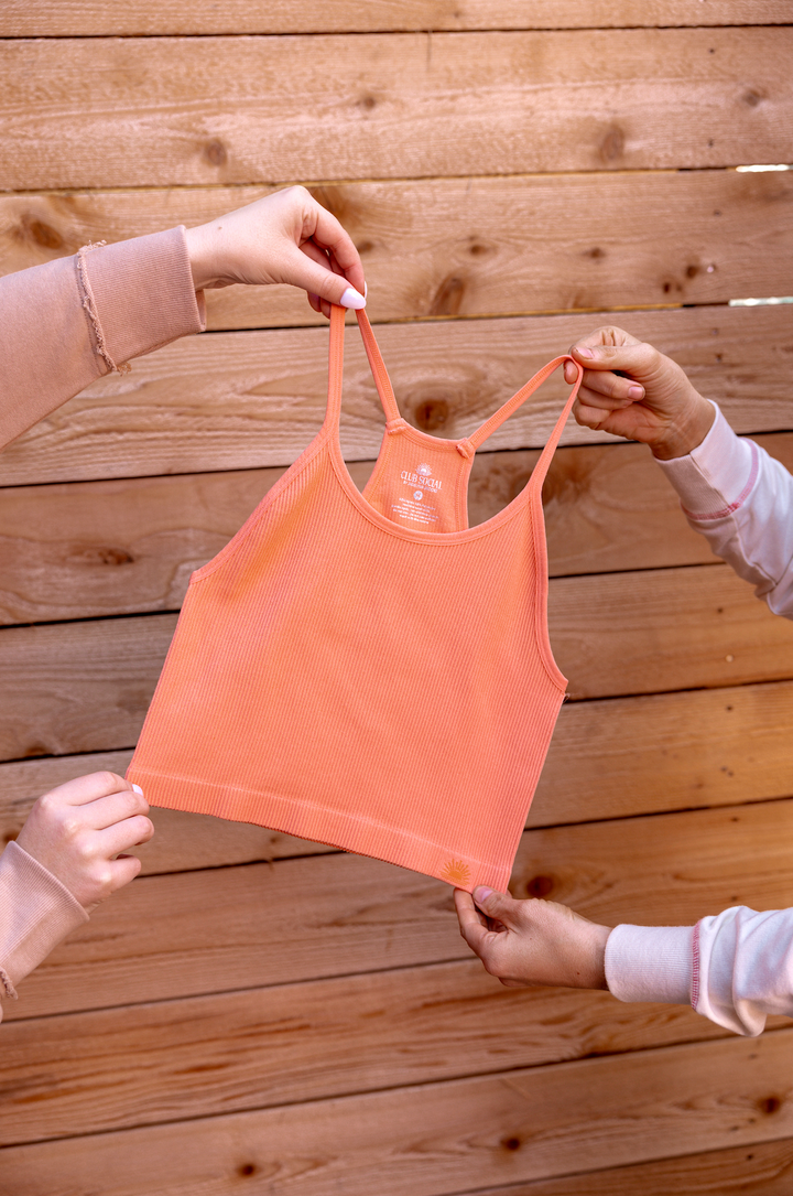 Ribbed Bralette (Coral)