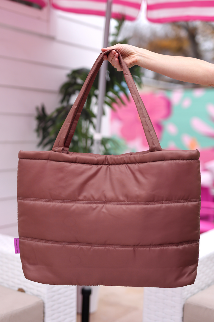 Carry All Puffer Tote - Very Busy (Espresso)