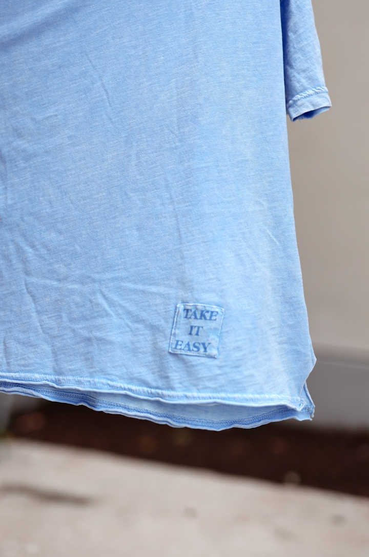 Not So Basic Mineral Wash Tee - Take It Easy (Sky Blue)