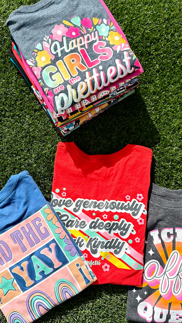 Mystery Bag - Kindness & Confetti - 3 Short Sleeves - $54.00 value for $28!