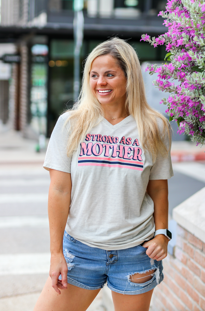 TSL - Strong As A Mother (Oatmeal) - Short Sleeve / V-Neck