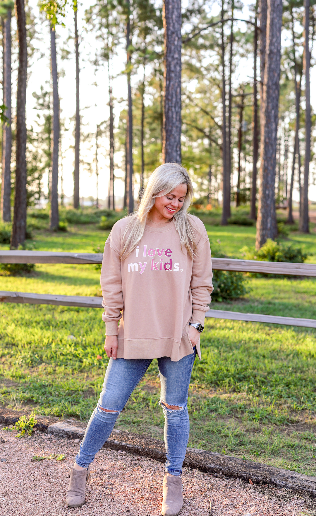 TSL - Love My Kids (Taupe Acid Wash) - Sweatshirt / Crew