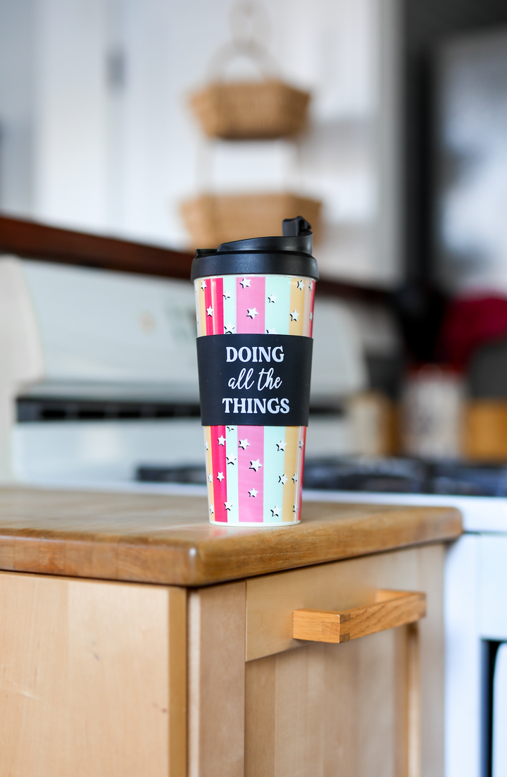 Tumbler Coffee Mug (Black Stripe) - Doing All The Things