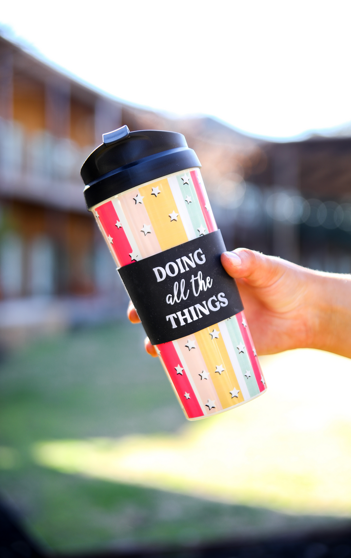 Tumbler Coffee Mug (Black Stripe) - Doing All The Things