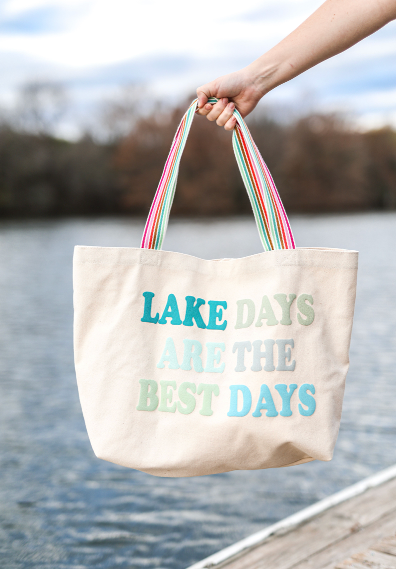 Canvas Tote Lake Days Are The Best Days Natural Jadelynn Brooke